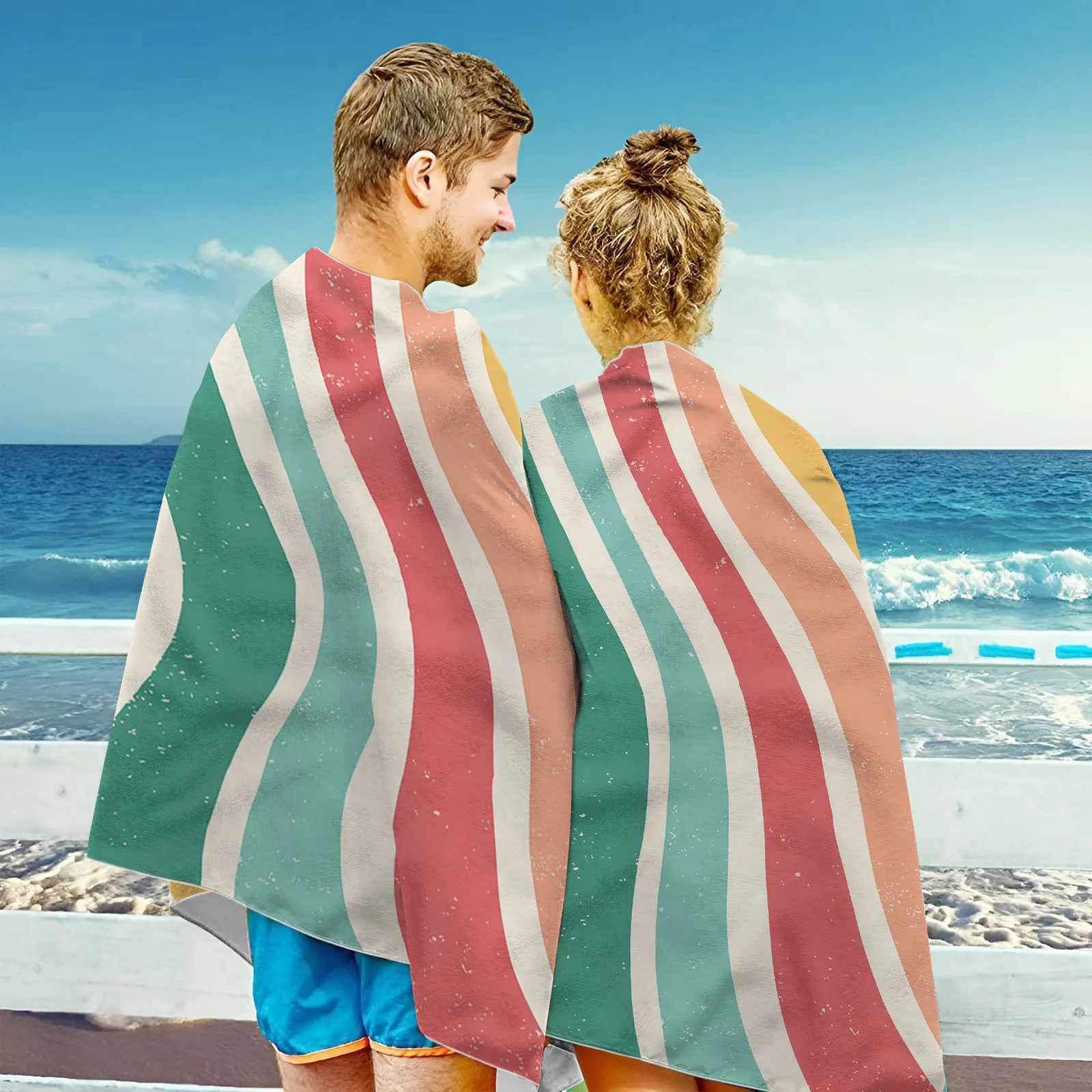 Custom Name Irregular Stripes Beach Towel 5 | Custom Name Irregular Stripes Beach Towel 5