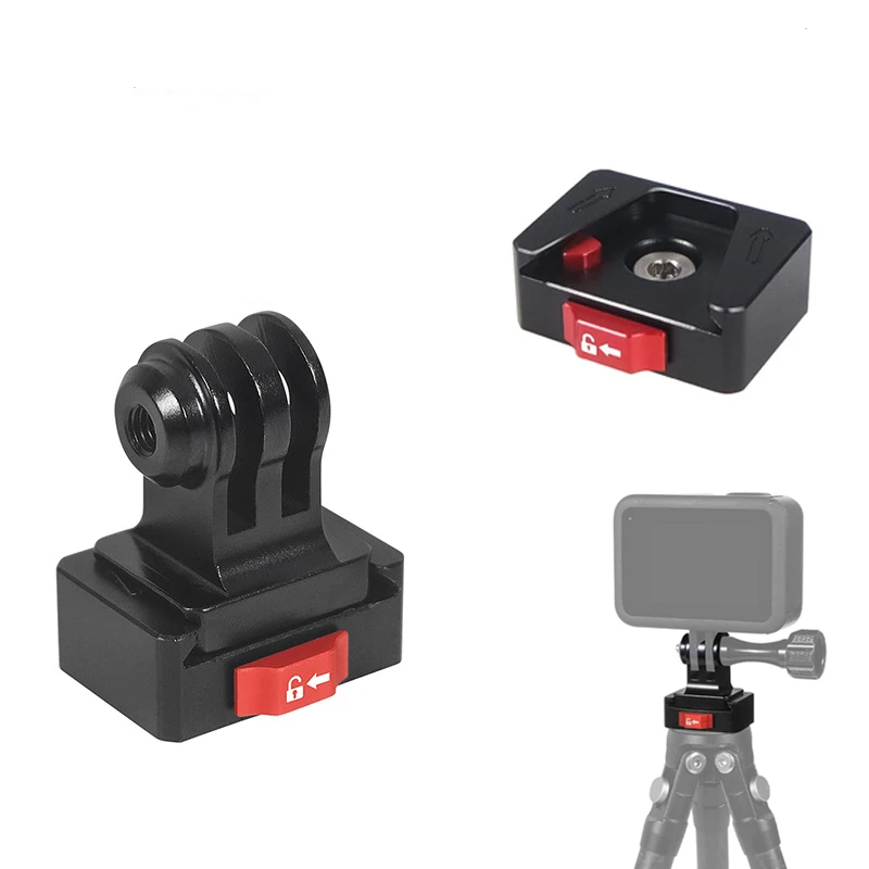 

Mini Adapter Mount Plate Quick Release Clamp 1/4 Screw for Gopro hero 12 11 10 9 8 Osmo Action 2 Insta360 One X2 Camera