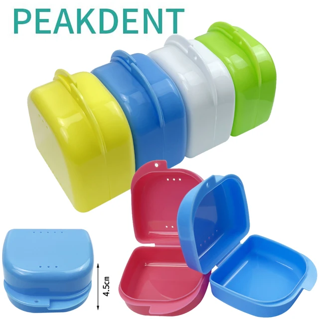 5Pcs Fake Teeth Orthodontic Case Vent Hole Dental Retainer Mouth Guard Denture Storage Box Oral Hygiene Supplies Organizer