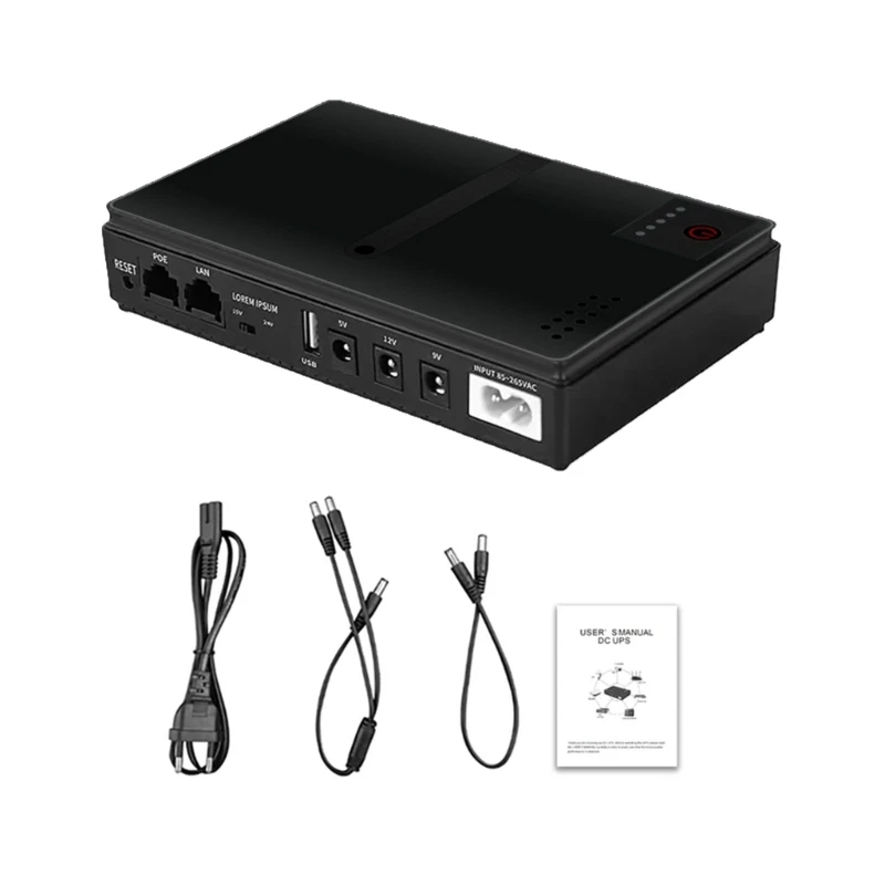 

Compact UPS Backup for House Router,Monitor,Security Camera Uninterrupted Power Supply with 10400mAh Capacity