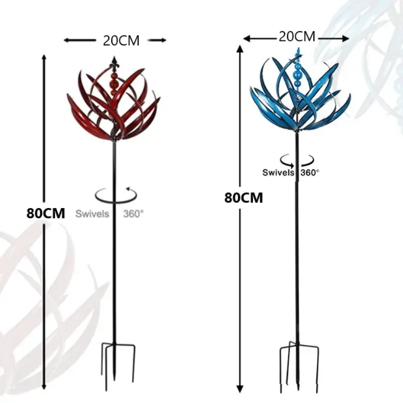 Garden Art Decor Wind Spinner New Harlow Wind Spinner Metal Windmill 3D Wind Powered Kinetic Sculpture Lawn Metal Solar Spinners Yard Garden Decoration