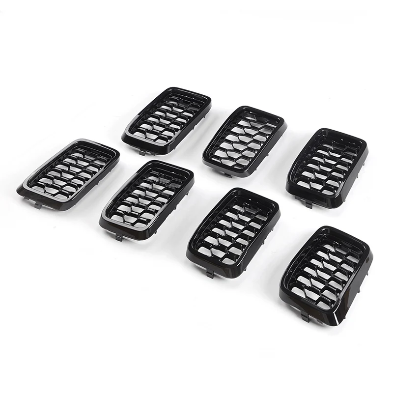 1 Set Black Car Front Bumper Insert Mesh Grille Front Radiator Inlet Grill Trim Cover Fit For Jeep Grand Cherokee-7pcs car exterior accessories car grill mesh