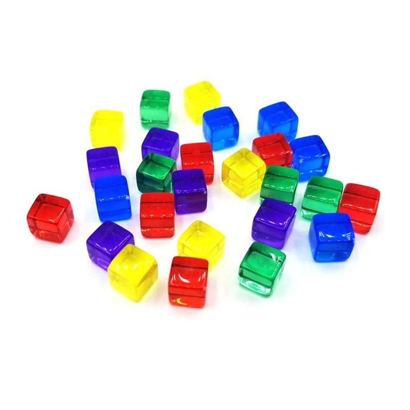 Game Dice 200Pcs 8mm Acrylic Dices Blank 6 Sided Dices Clear Role Playing Puzzle Toy Board Game Cube Party DIY
