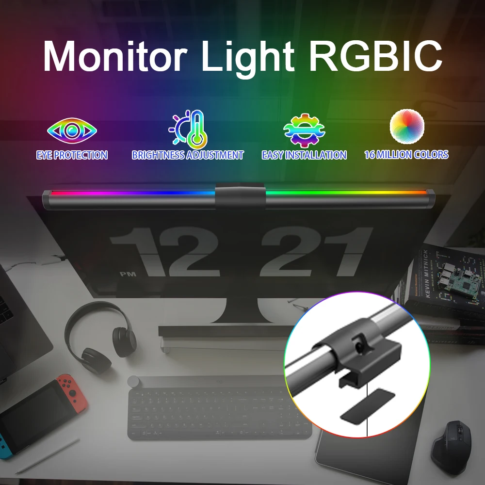 

Office laptop monitor monitor light strip decoration game reading study table lamp lighting eye protection screen hanging lamp