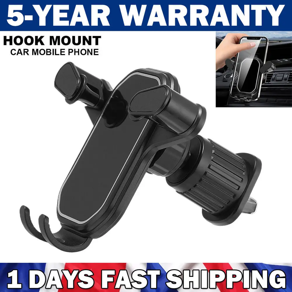 Universal Hook Car Holder Mount Stand Bracket Air Vent Mobile Phone Clip Cradle