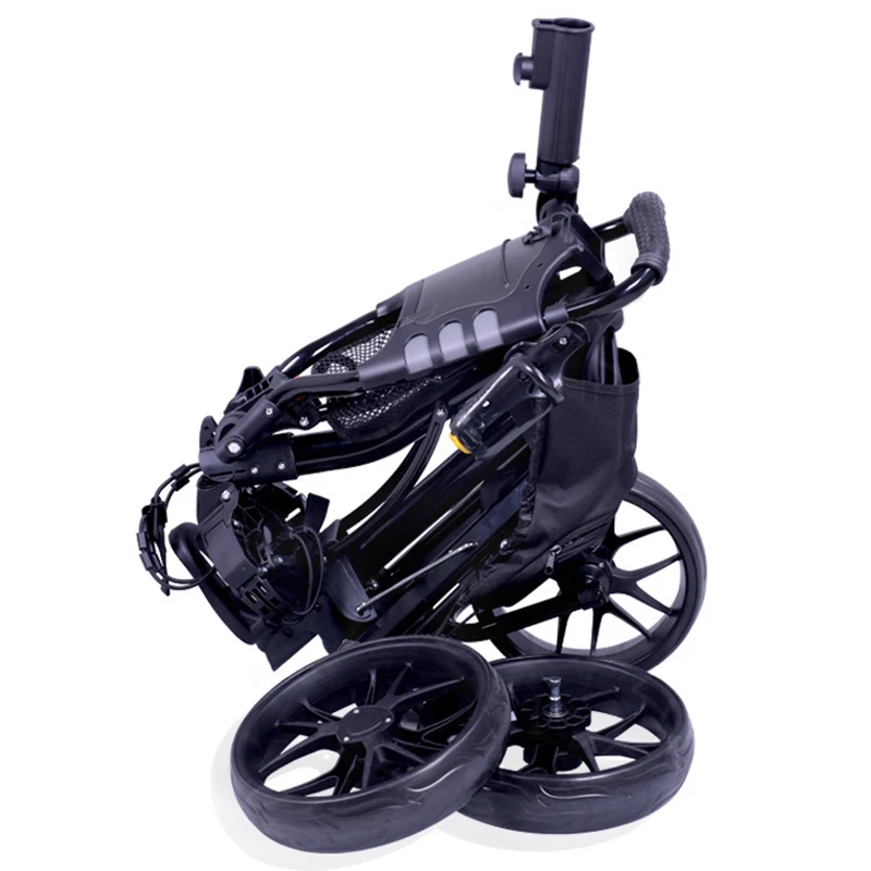 Foldable Design 3 Wheels & 4 Wheels with Umbrella Holder Portable Foldable Golf Trolley