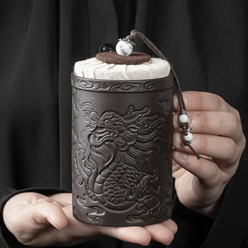 160--250ml Capacity Zisha Tea Tins Pu'er Sealed Tea Storage Cans Buckets Yixing Boutique Cans Home Kitchen Storage Jar