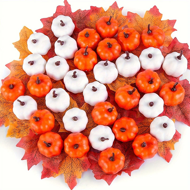 Artificial Pumpkins 12Pcs Decorative Harvest Pumpkins for Fall Wedding Thanksgiving Halloween Table Centerpieces table decoration artificial plant flower artificial plant flowers