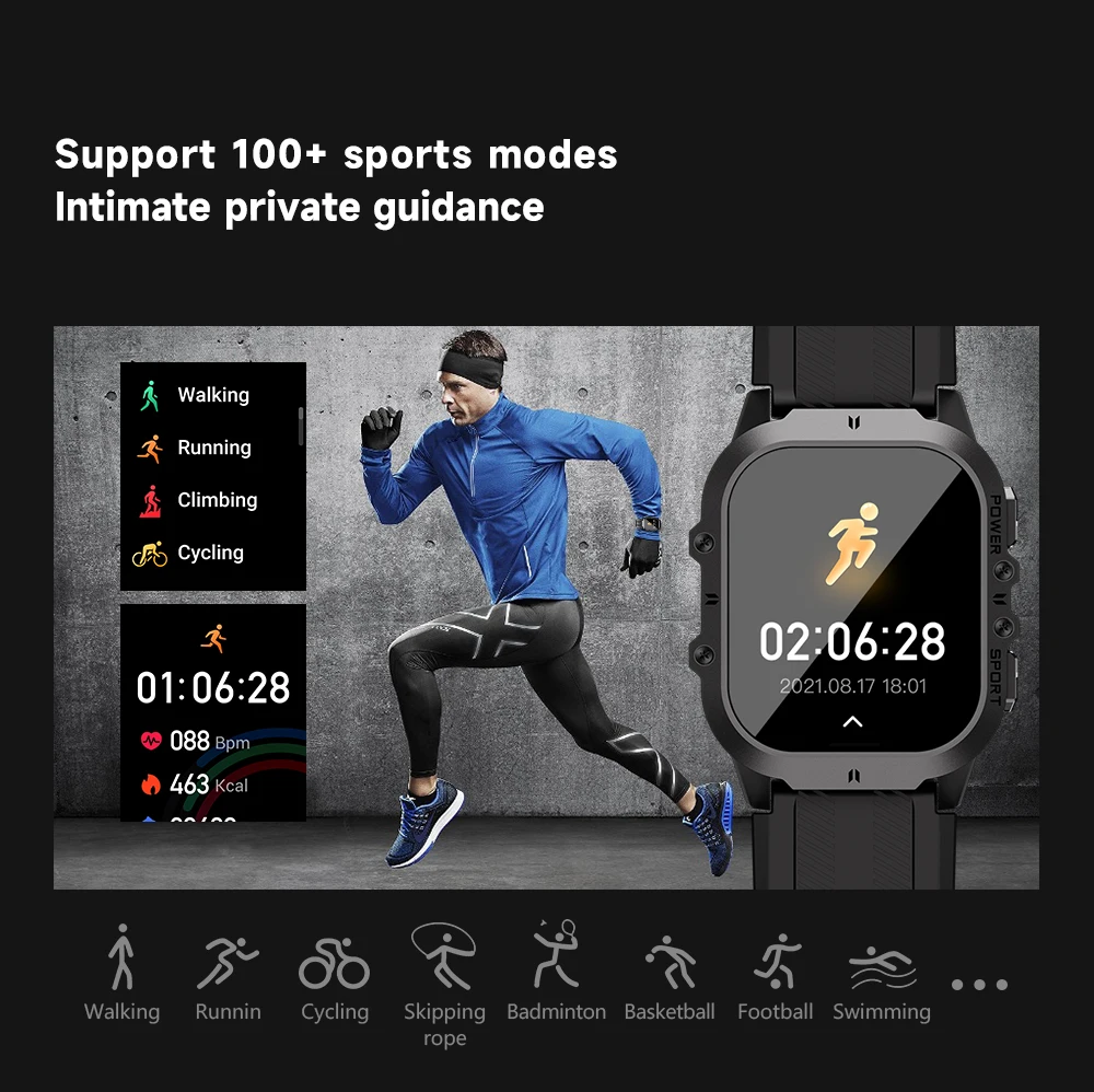 MISIRUN New C26 Smart Watch 100+ Sports Modes Bluetooth Call Smartwatch 1.96" AMOLED 1ATM Waterproof Outdoor Military Wristwatch 5