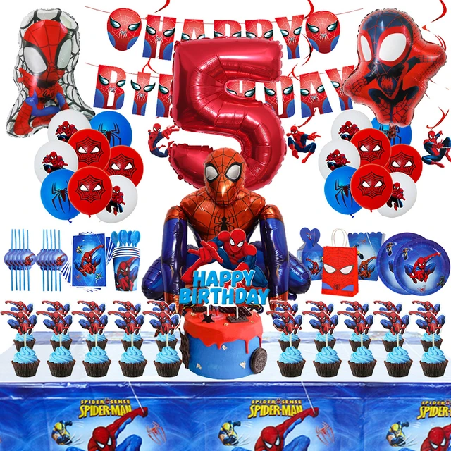 Spiderman Birthday Party Decorations For Kids Boys Latex Aluminum Foil  Balloons Spider Theme Event Supplies Disposable Tableware - AliExpress