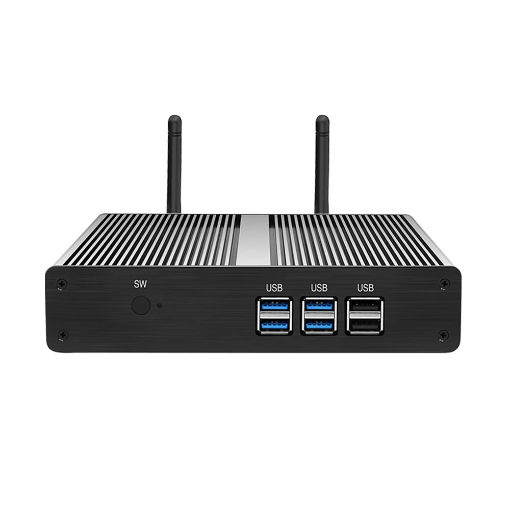 HTPC Mini PC Desktop Computer Fanless Intel Core i3 7100U i5 5200U Windows 10 Pro DDR3L Linux HD VGA Wifi 6*USB Office PC cheap fanless mini pc intel i3 7167u i5 4200y windows 10 barebone system pc unit desktop computer linux htpc vga hdmi wifi 6 usb