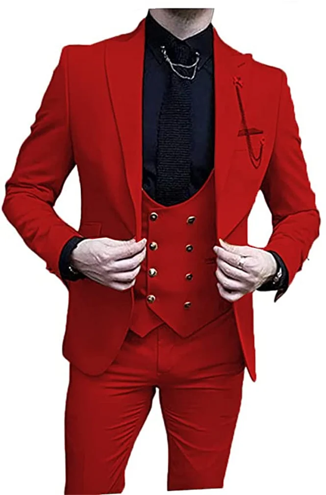 2023 Oil Green Wedding Mens Suit For Groom Tuxedos Slim Fit Prom Party Custom Men Suits 3 Piece Jacket Pants Vest Male Clothes