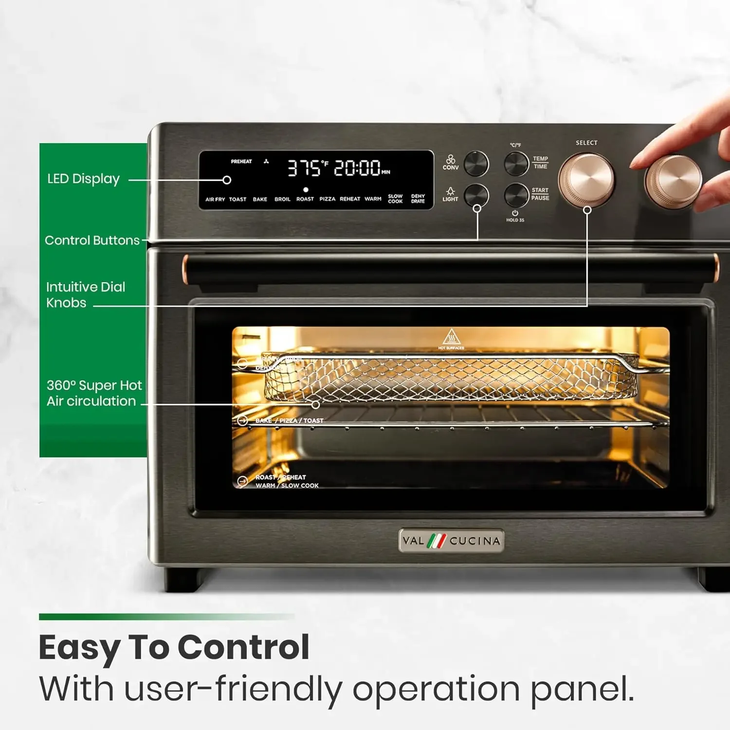 Infrared Heating Air Fryer Toaster Oven, Extra Large Convection Oven 10-in-1 Combo, 6-Slice Toast, Enamel Baking Pan 5