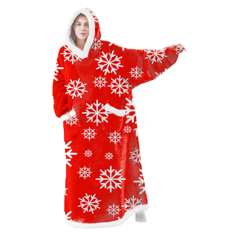 

Snowflake Blanket Hoodie Warm Fuzzy Blankets And Throws Warm Fuzzy Blankets And Throws Soft Cozy Flannel Warm Pajamas For Adults