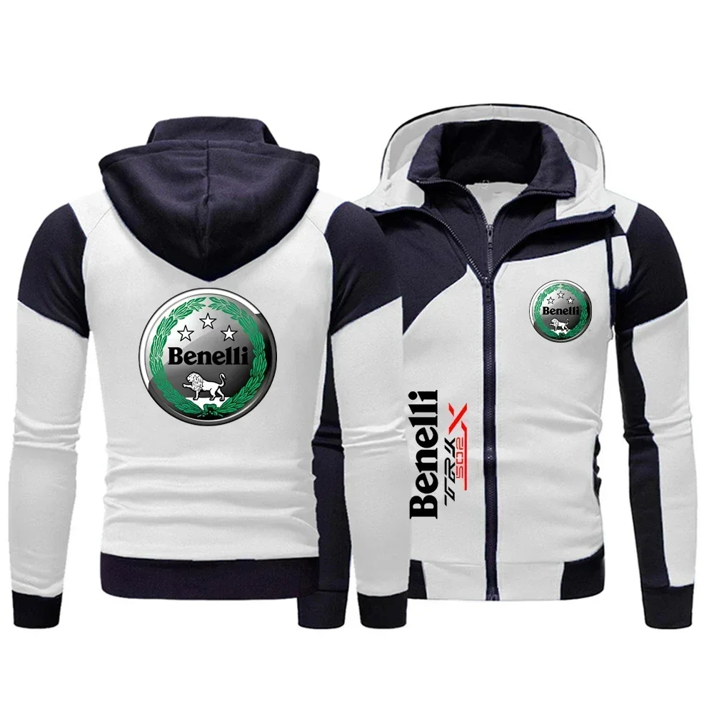 Fashionable men's motorcycle double-layer double zipper jacket brand Benelli logo  jacket outdoor windproof motorcycle top 2