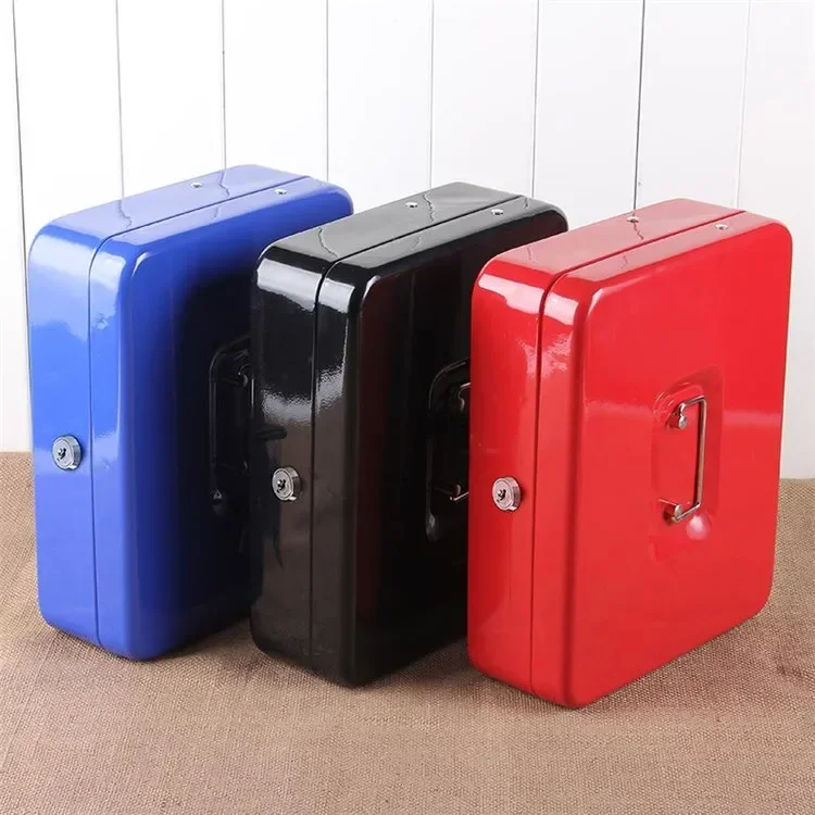 Cash Box with Money Tray and Key Lock Tiered Cantilever Design 4 Bill / 5 Coin Slots Safety Box for Supermarkets Small Business 3