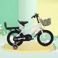 Vélo pour enfants de 14 pouces pour enfants de 3 à 7 ans, avec roue d'entraînement et panier réglables en hauteur, noir/blanc/violet/rose 6