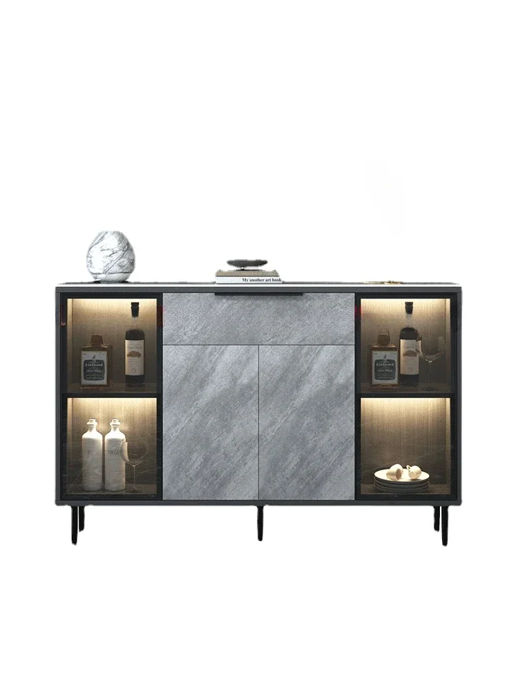 

Simple and Light Luxury Stone Plate Ultra-Thin Sideboard Narrow Solid Wood Wine Cabinet Living Room Wall Locker