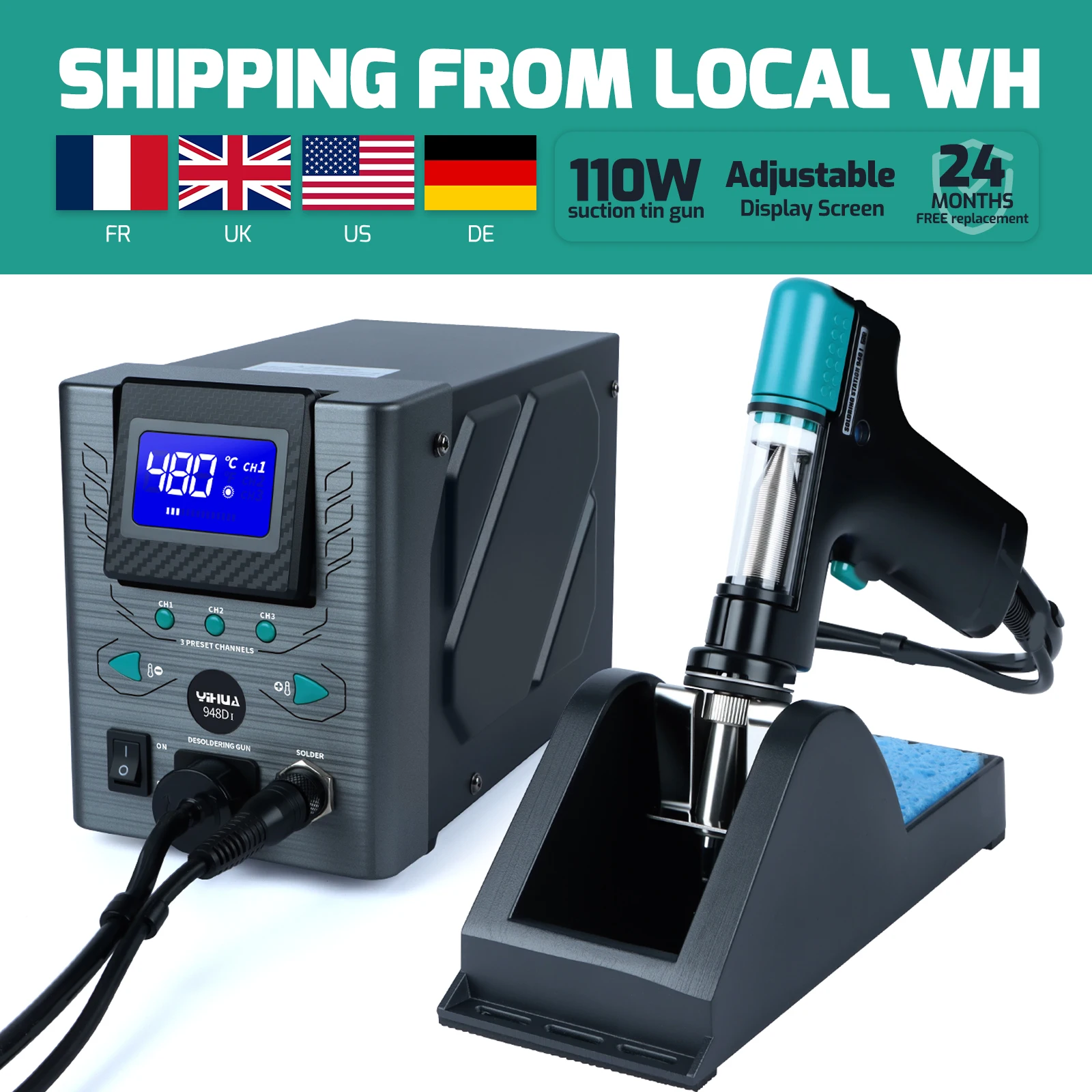 WeP 948D III 2-IN-1 ESD Safe Entlötstation & Lötstation Mit
