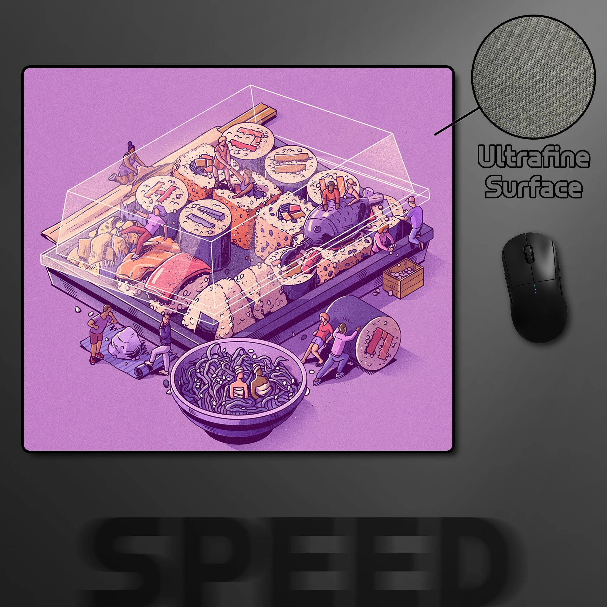 

Скоростной коврик для мыши с милыми суши, Высокоэластичный нескользящий нижний коврик для мыши 45x40 см, спортивный игровой коврик для мыши, профессиональный коврик для клавиатуры