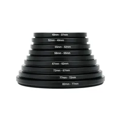 9-Piece Camera Lens Filter Adapter Ring Set (Step Up/Down 37mm-82mm) (9pcs down 82to37)