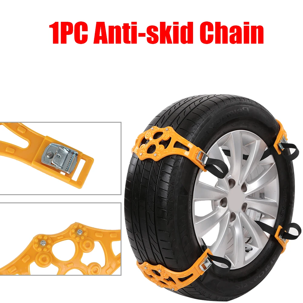

1pcs/set Double buckle TPU Chains Adjustable Car Anti-skid Safety Winter Roadway Safety Tire Snow Snap Skid Wheel chains