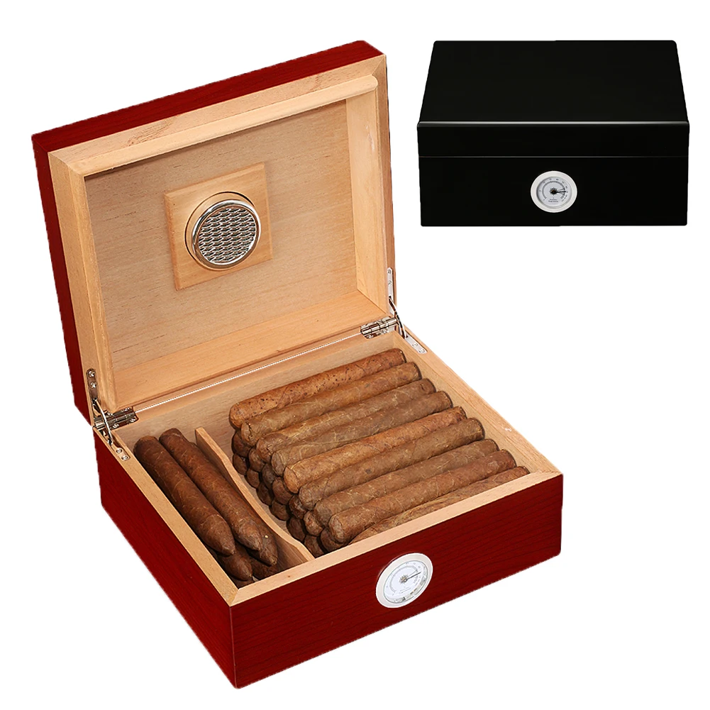 

GALINER Big Cigar Box Cedar Wood Humidor Charuto Case Smoking Accessories With Humidifier Cigar Cutter Puro Ashtray Set