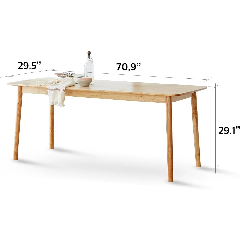 large malaysian oak rectangular dining table in natural oak finish - solid wood kitchen desk