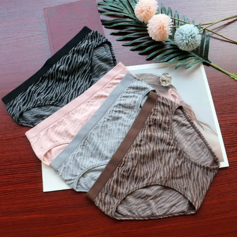 WomensNakedAmmoniaBreathableZebraPatternLowRisePanties