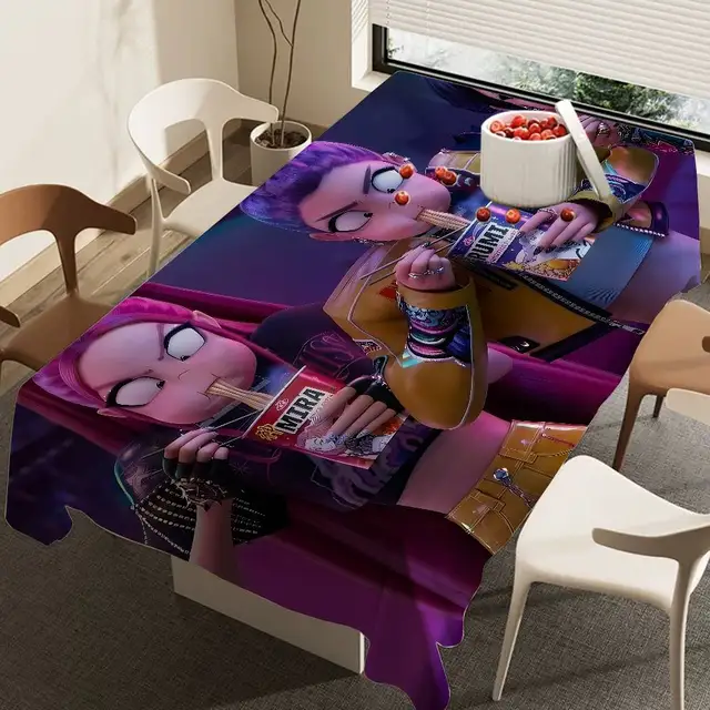 Kpop d-démon chasseurs Polyester nappe imperméable Table de chevet anti-poussière tissu décoratif salon café nappe 5