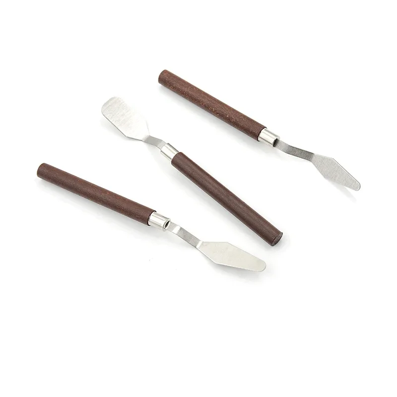 3Pcs/set Stainless Steel Artist Painting Palette Knife Kit Spatula Paint Art Craft Clay Professional Tools
