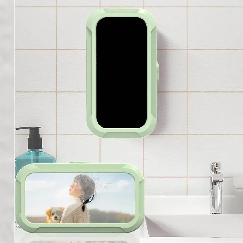 Shower Phone Holder Rotating Wall Phone Holder Mount Angle Adjustable Waterproof Cellphone Stand For Bathroom Mirror Kitchen