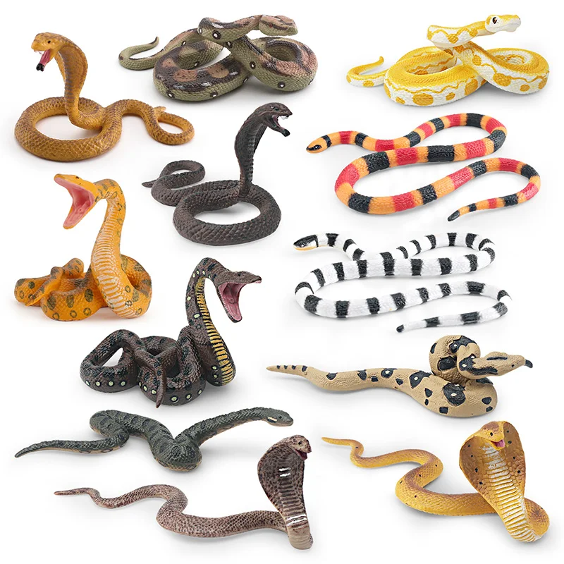 Simulated wild reptile, cobra, python, green forest python, coral snake, children's cognitive decorative ornament toy 2