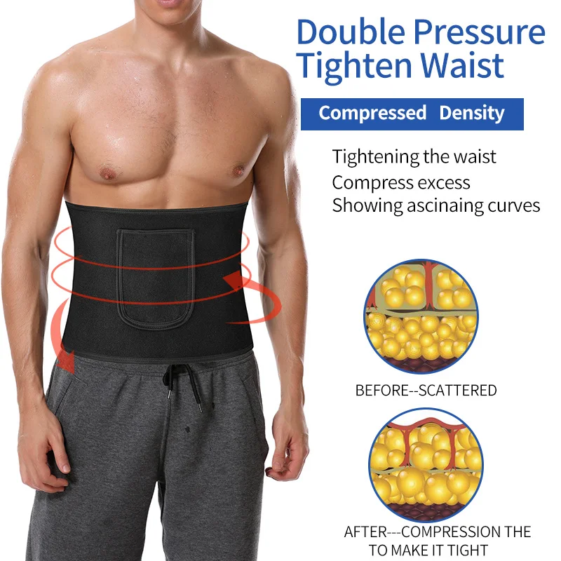 Sauna Sweat Belt Men's Body Shaper Waist Trainer Hot Shaper Abdominal Trimmer Belt