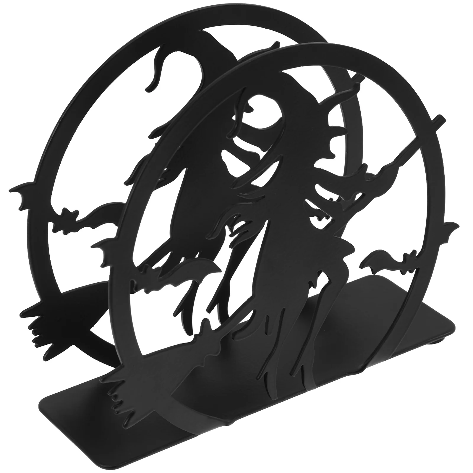 

Witch Napkin Holder Decorative Storage Shelf Halloween Metal Paper Wrought Iron
