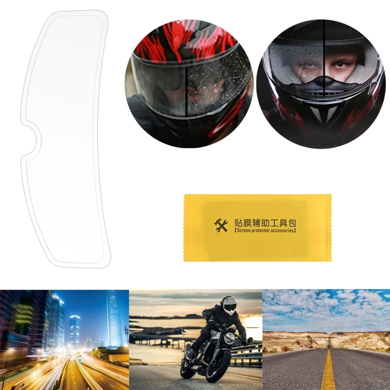 M76E Waterproof Motorbike Coating Helmet Visor Film Universal Antirain Antifog Insert Lens Sticker Shield Safety Driving motorcycle screen protector motorcycle visor cover
