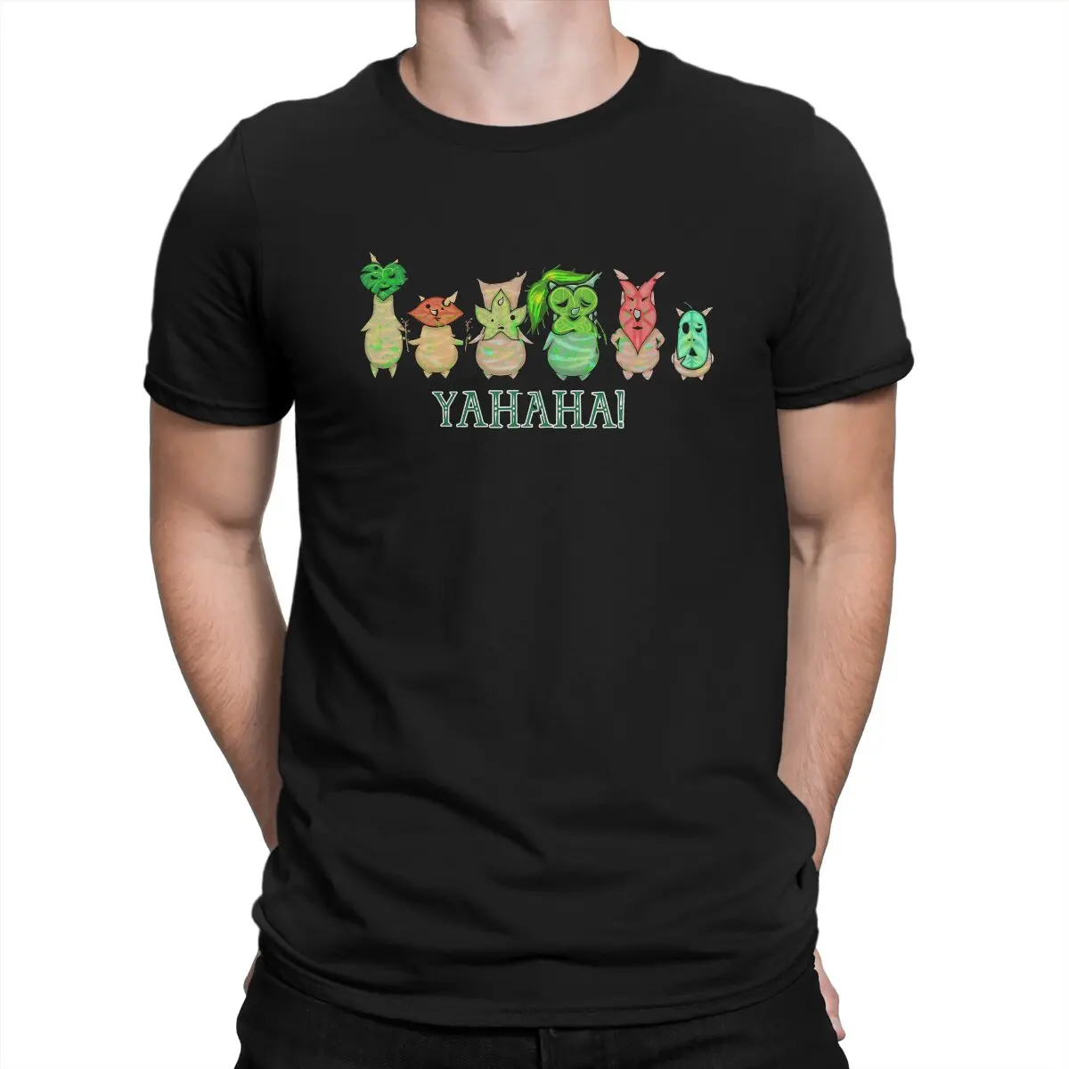 thumbnail image 1 of Camiseta Korok Yahaha para hombre, de algodón, vintage, con cuello redondo, de Z-Zelda, de manga corta, ideal para regalar., 1 of 7