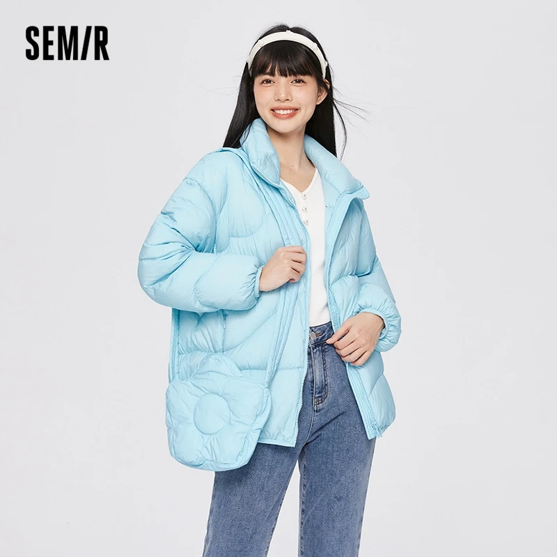 Down Jacket Women Three-Proof Loose Bag Sweet Girl Light And Warm Winter Stand Collar