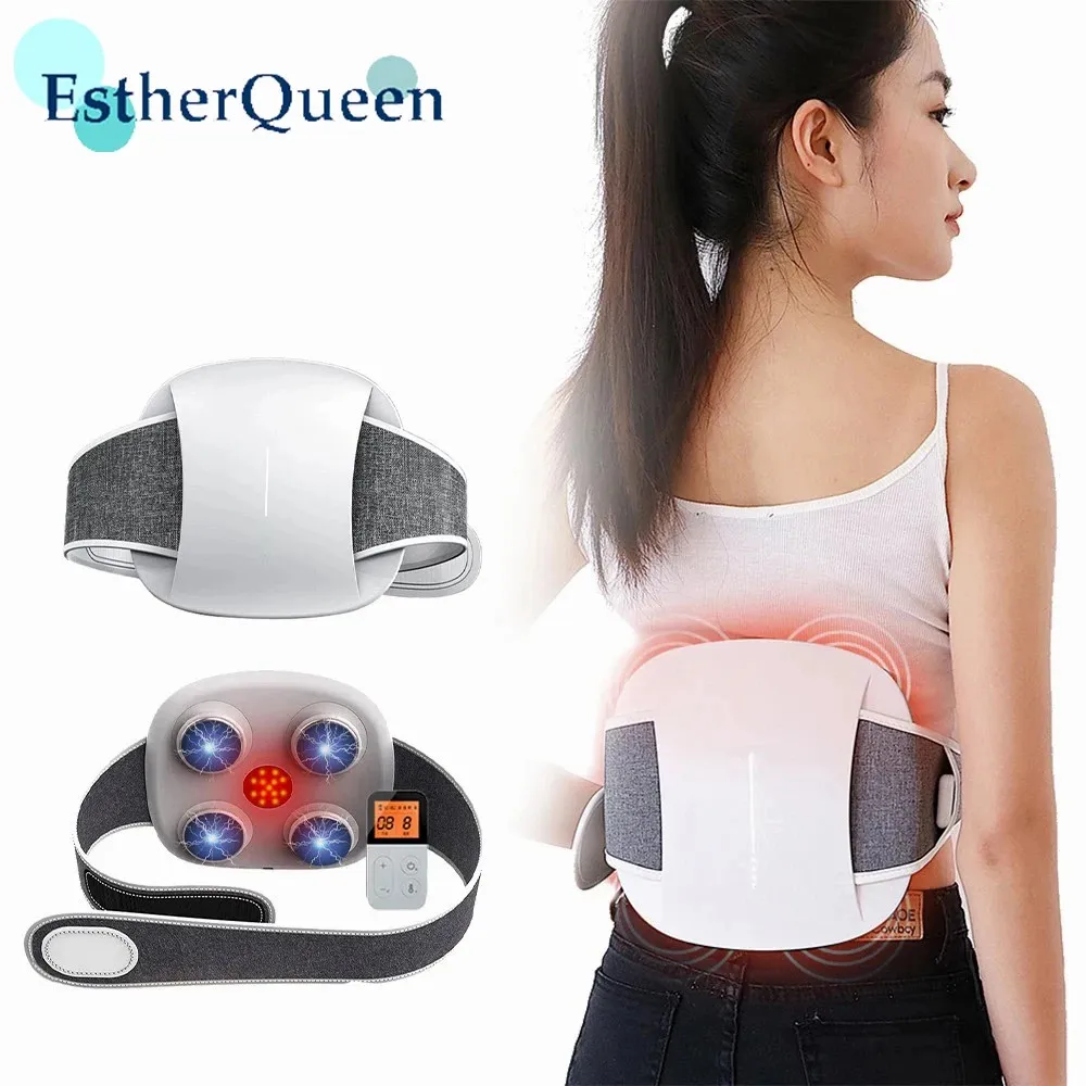 EstherQueen Low Frequency Pulse Waist Massage Therapy Instrument Relieves Waist Soreness,Heats up Body,Massages the Waist Pad