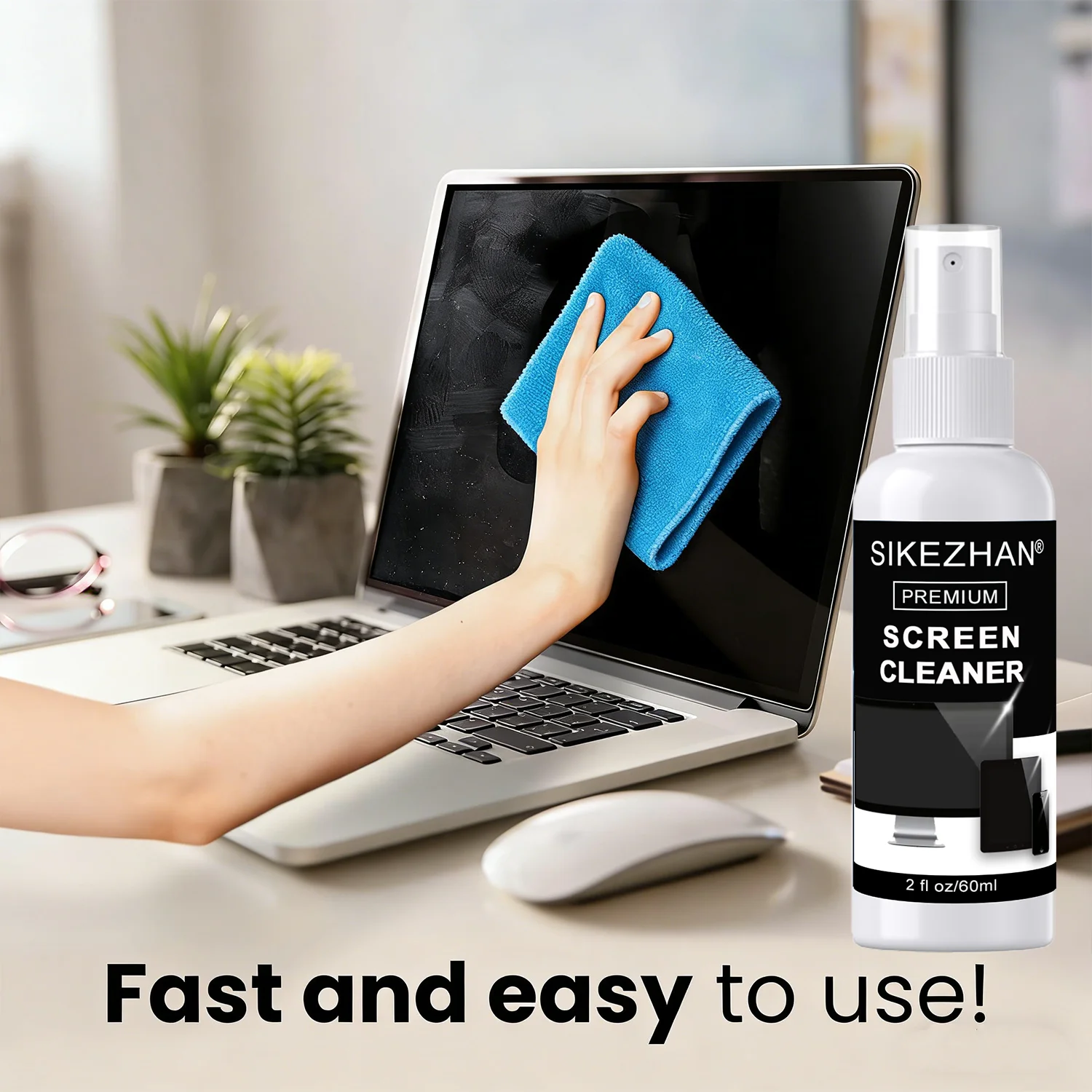 Screen Cleaner Spray Kit with Microfiber Cloth – Streak-Free Cleaning