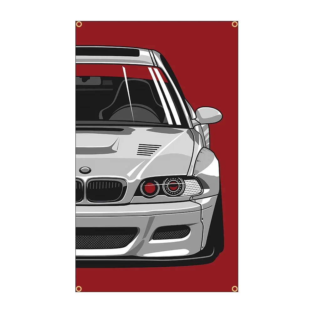 Bandera de coche JDM de poliéster con estampado de carreras, 90 x 150 cm, 3 x 5 pies, para decoración