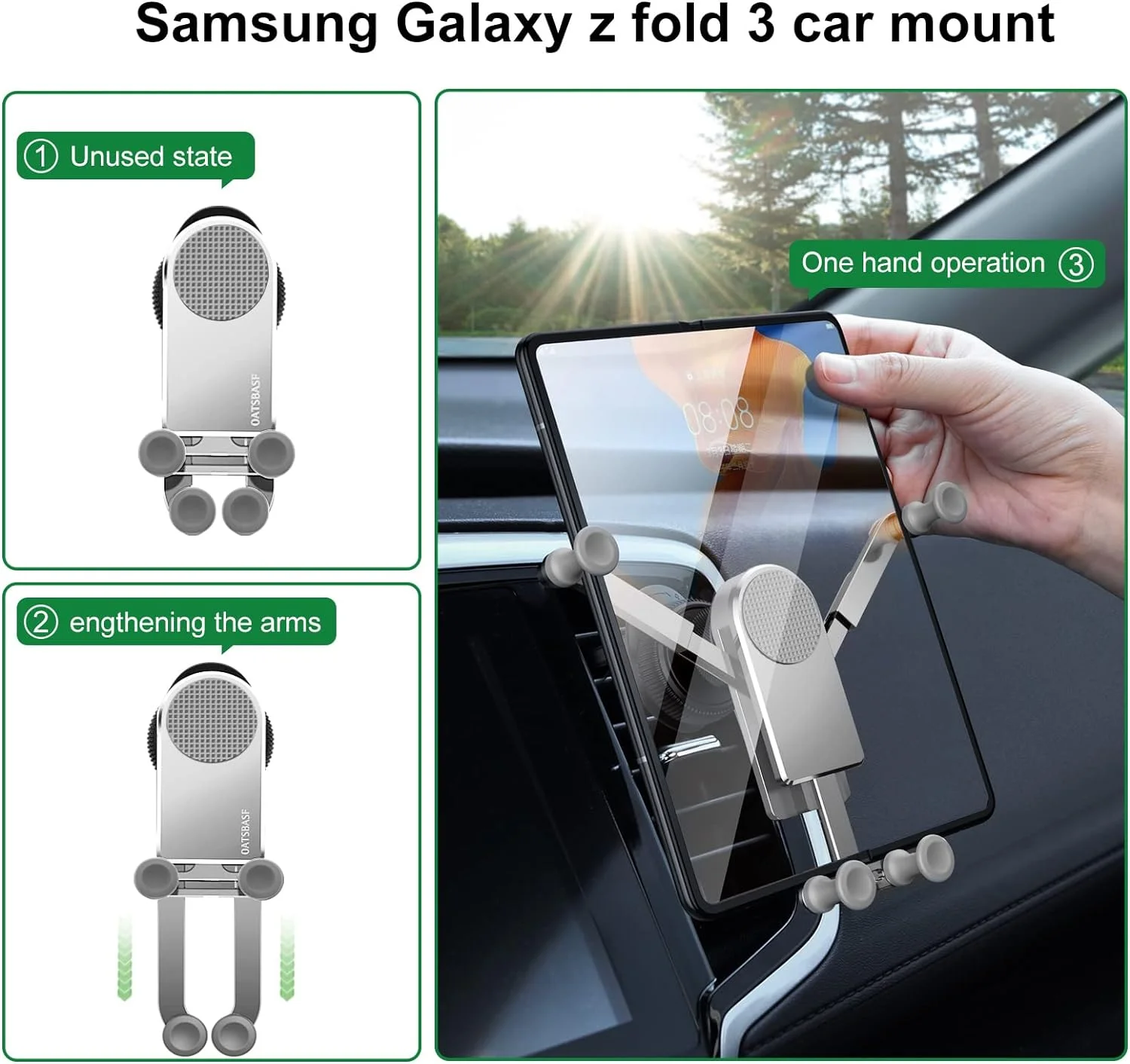 Eary Car Phone tablet Holder Mount Air Vent Gravity Automobile Stand for Samsung Galaxy Z Fold 7 6 5 S25 iPhone 17 16 ipad mini
