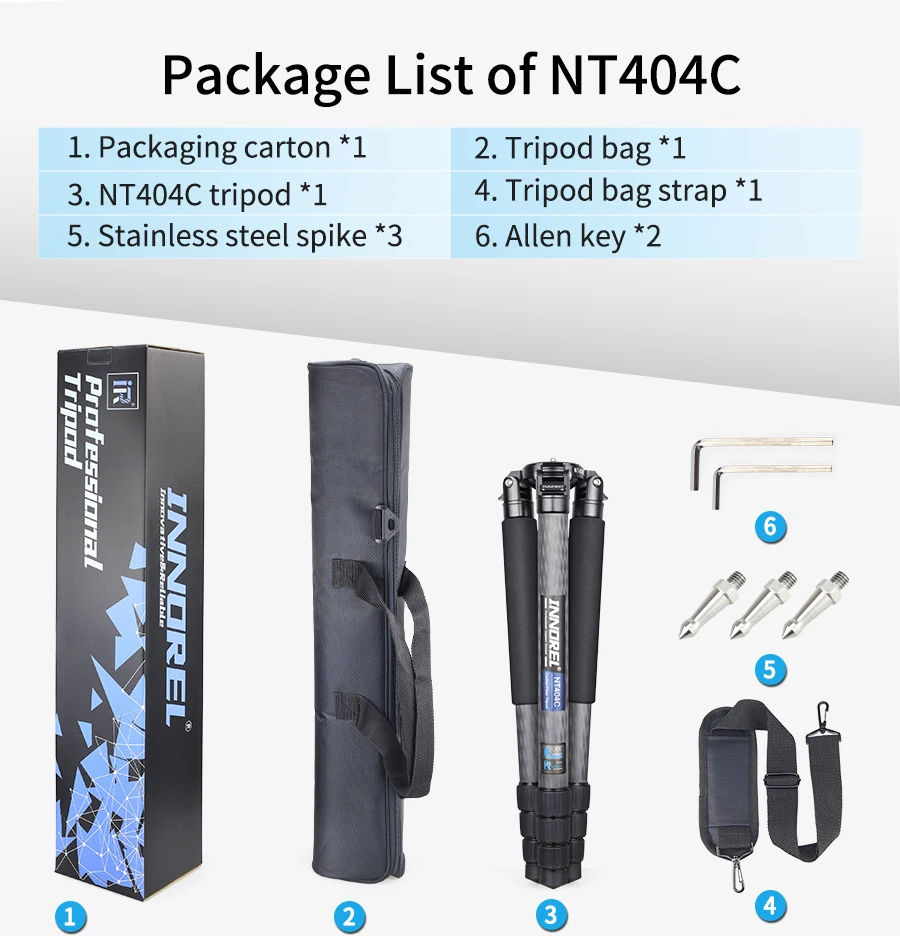 NT404C Professional Heavy Carbon Fiber Camera Tripod Super Stable Top Bird Watch