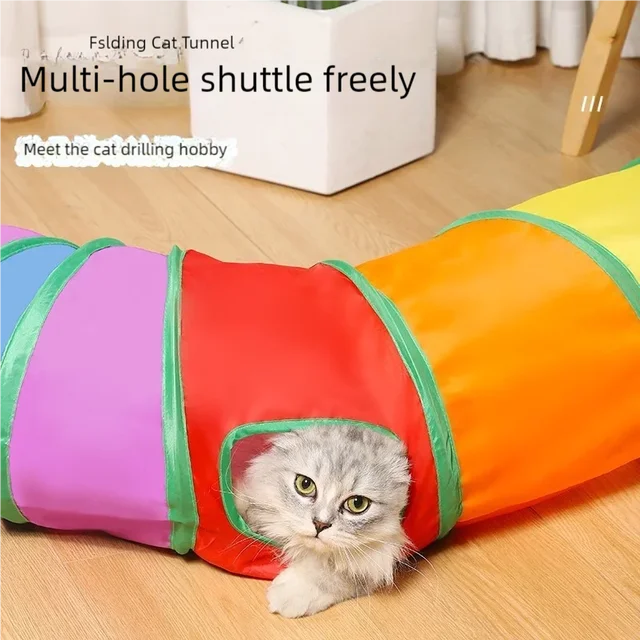 Hot Foldable Cat Tunnel Tube Interactive Fun Kitty Training Toy Boredom Buster for Puppy Kitten Pet Supplies Cat Accessory 4