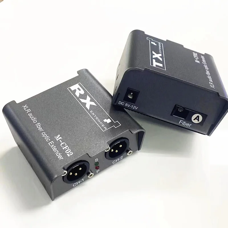 その他 XLR Audio Fiber Extender 2 Way XLR Audio Fiber Optical Extender Transceiver over SC Fiber