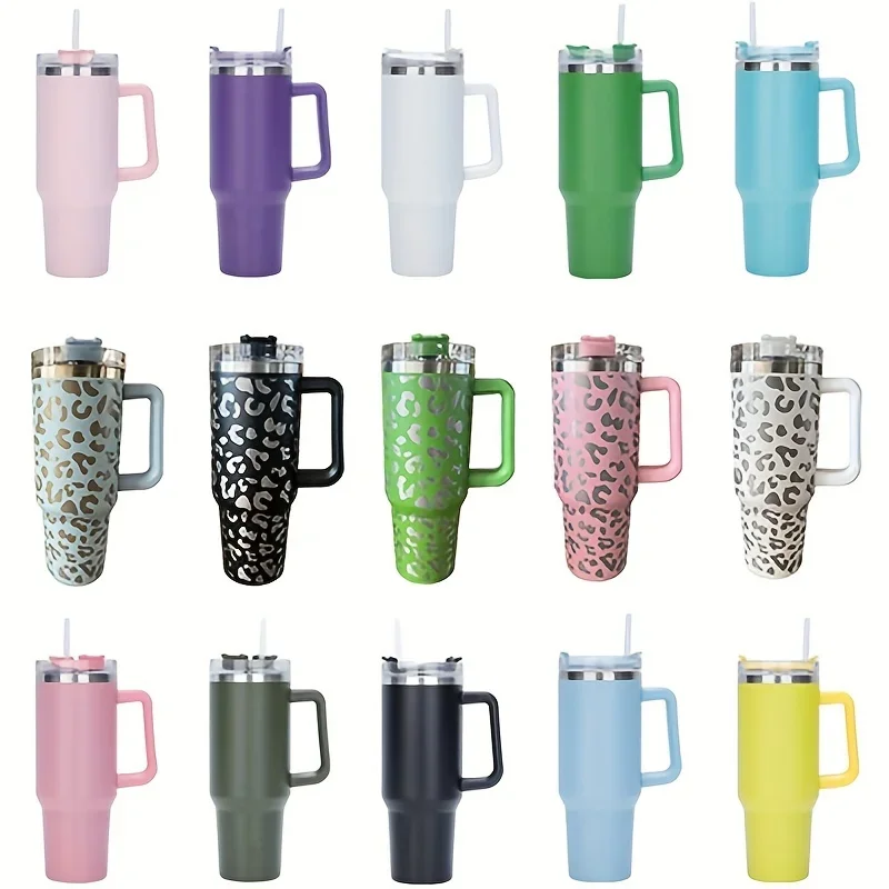 1pc-Leopard-Print-Insulated-Tumbler-40oz-Stainless-Steel-Travel-Cup-With-Straw-And-Handle-For ...