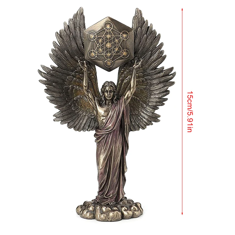Talmudic Judaism Metatron Angel Holding Sacred Flower of Life Geometric Sculpture Angelic Celestial Scribe Prophet Enoch Statue images - 6