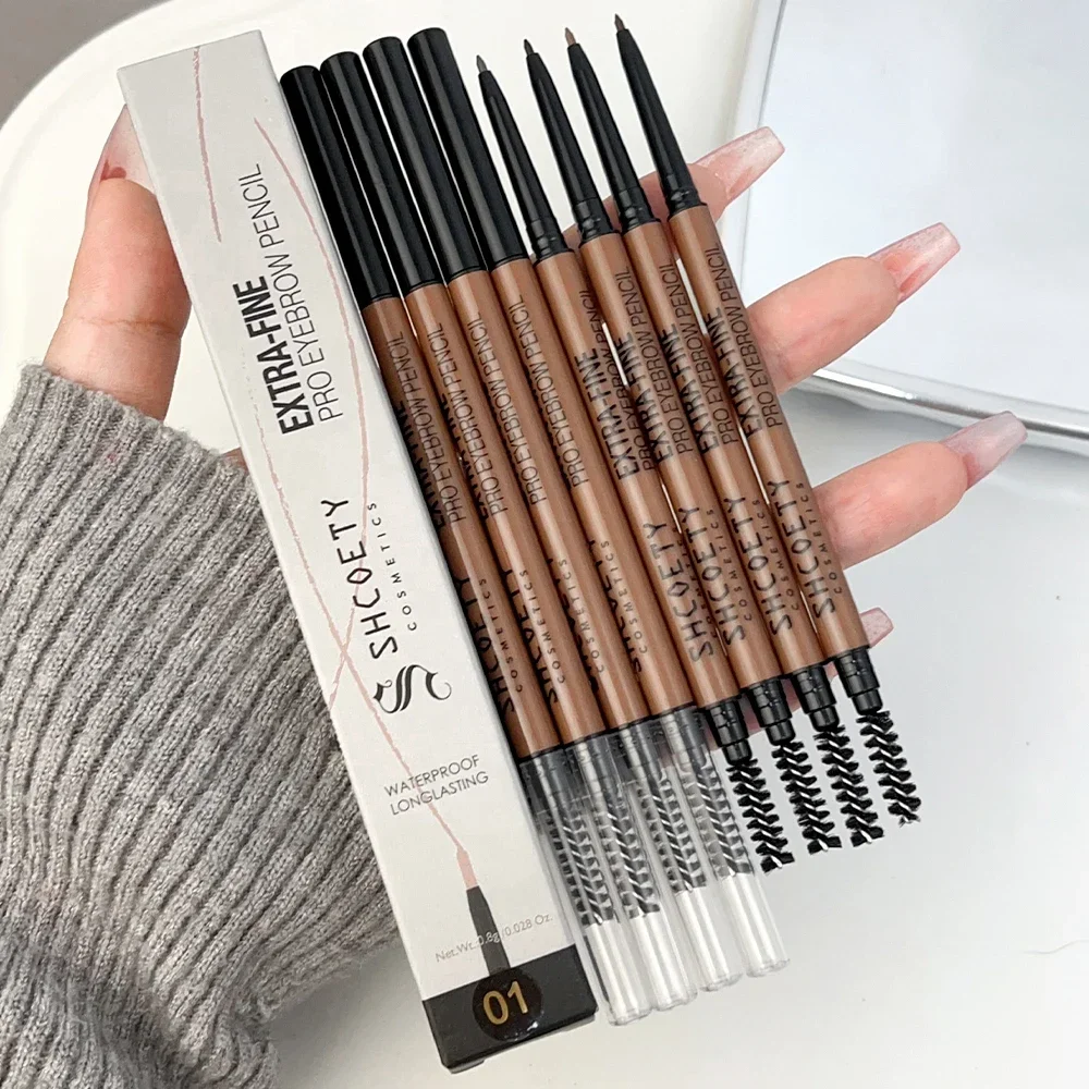 1.5mm Ultra Fine Double-Ended Eyebrow Pencil Waterproof Sweat-proof Long Lasting Eyebrow Pen Professional Eye Makeup for Women 6