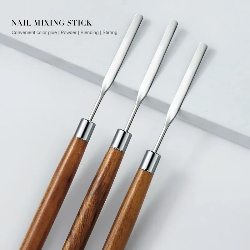 Taking Nail Glue Color Mixing Stick Wooden Halo Dyeing Stirring Bar Nail Gel Picker Painting Multifunctional Pen Manicure Tool 2