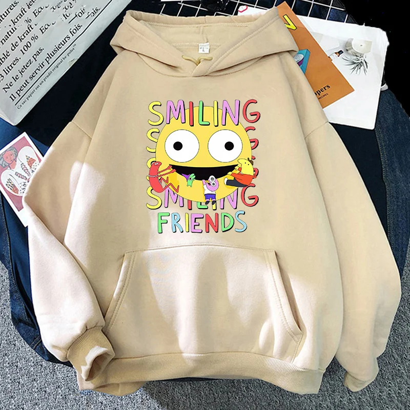 Smiling Friends Hoodies Unisex Sweatshirts Printing Clothing Winter Fleece Hoodie Pocket O-neck Pullovers Sudaderas Streetwear
